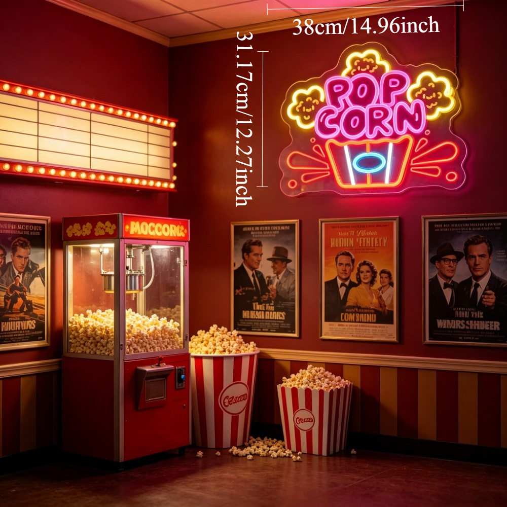Popcorn Movie Cinema Neon Sign - Home Cinema Wall Lights recensione e prezzo