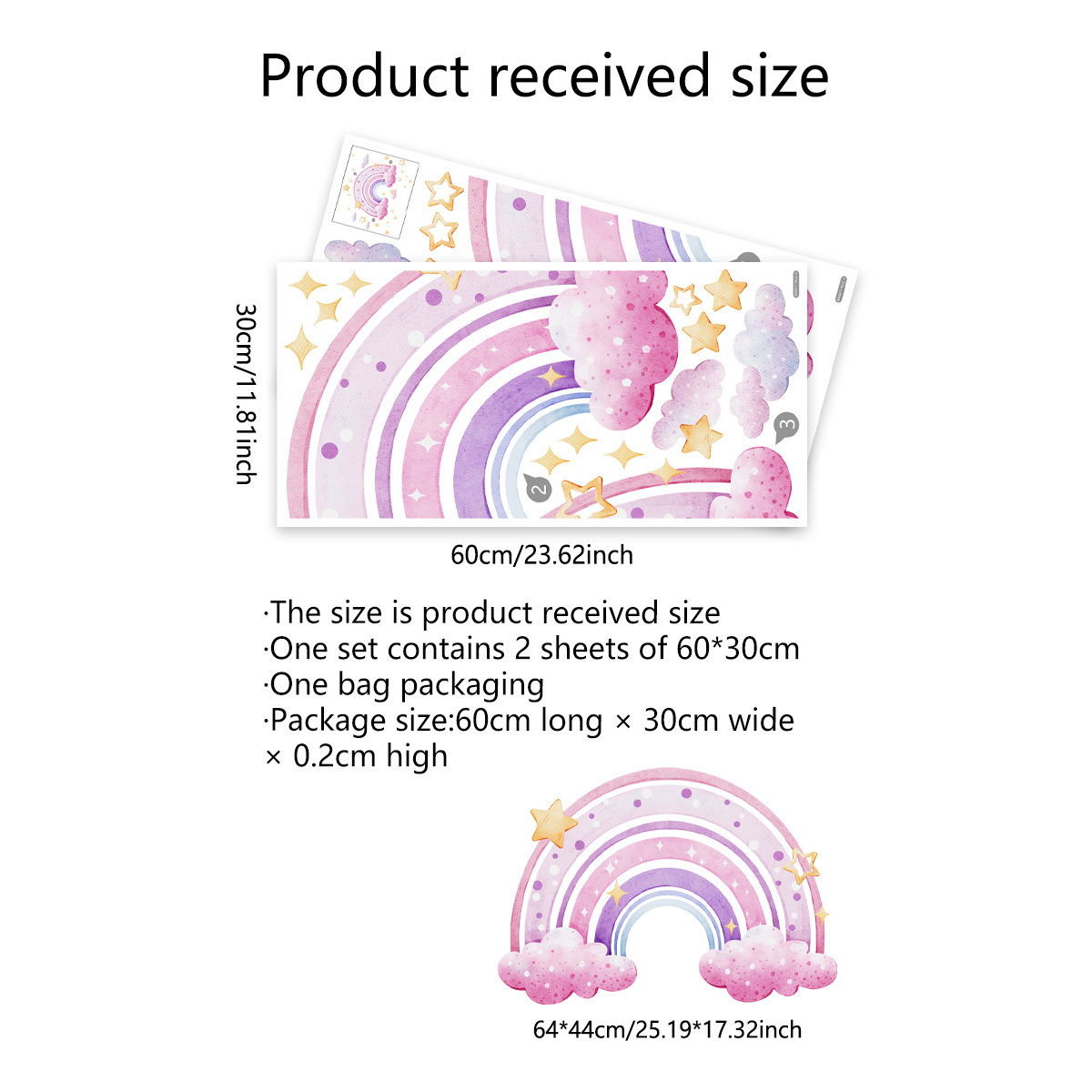 Colorful Rainbow Stars Cloud W - Home Cinema Wall recensione e prezzo