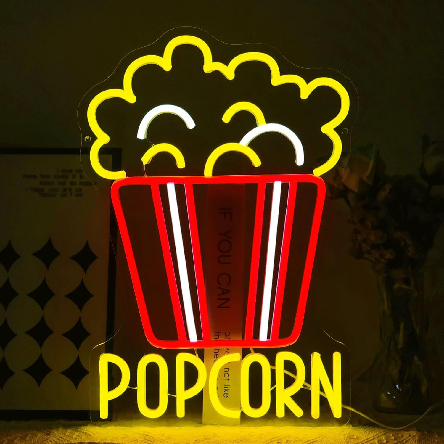 Popcorn Bucket Neon Sign USB D - Home Cinema Wall Lights recensione e prezzo