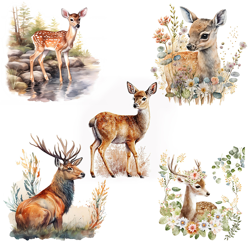 C400#Cute Deer Wall Sticker Ki - Home Cinema Wall recensione e prezzo