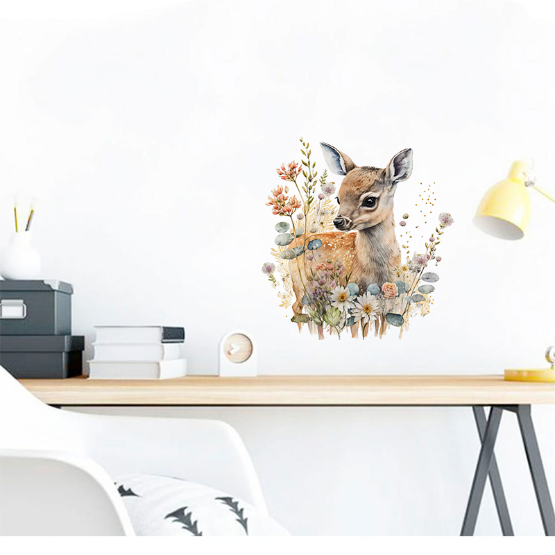 C400#Cute Deer Wall Sticker Ki - Home Cinema Wall recensione e prezzo