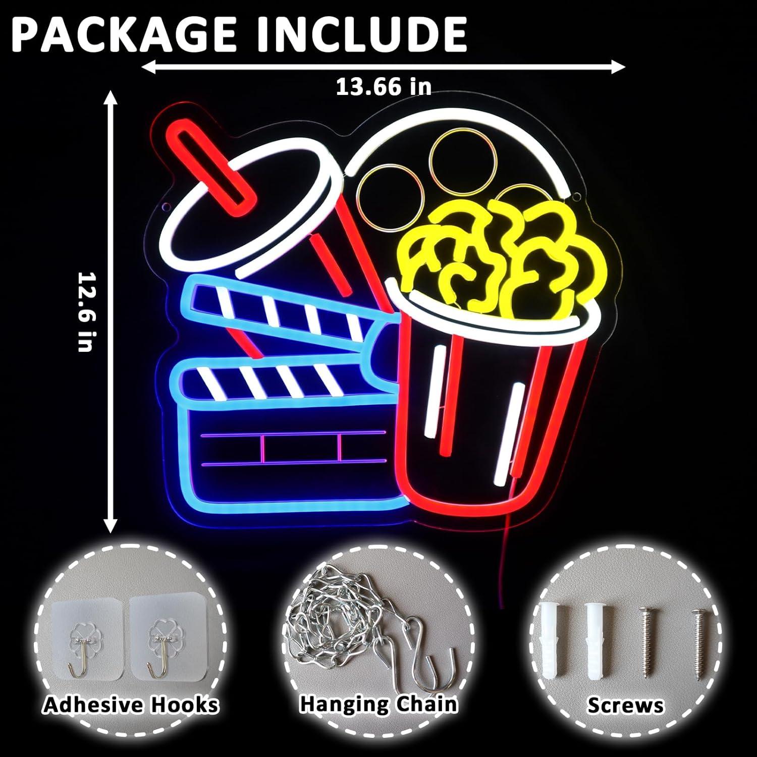 Cinema Snacks Neon Sign Dimmab - Home Cinema Wall Lights recensione e prezzo