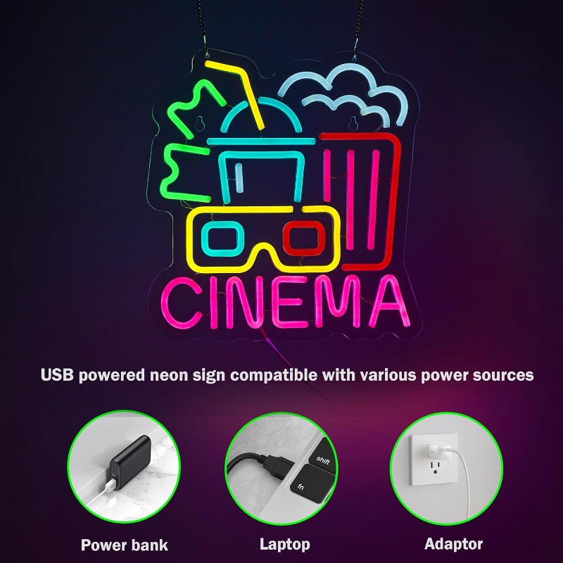 Cinema Neon Sign,Movie Time Ni - Home Cinema Wall Lights recensione e prezzo