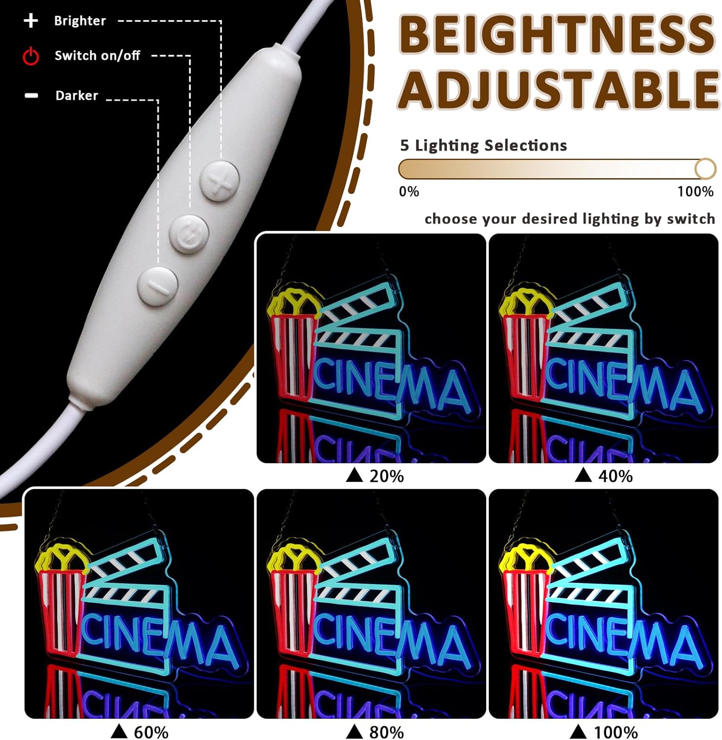 Cinema Neon Sign Art Wall Ligh - Home Cinema Wall Lights recensione e prezzo