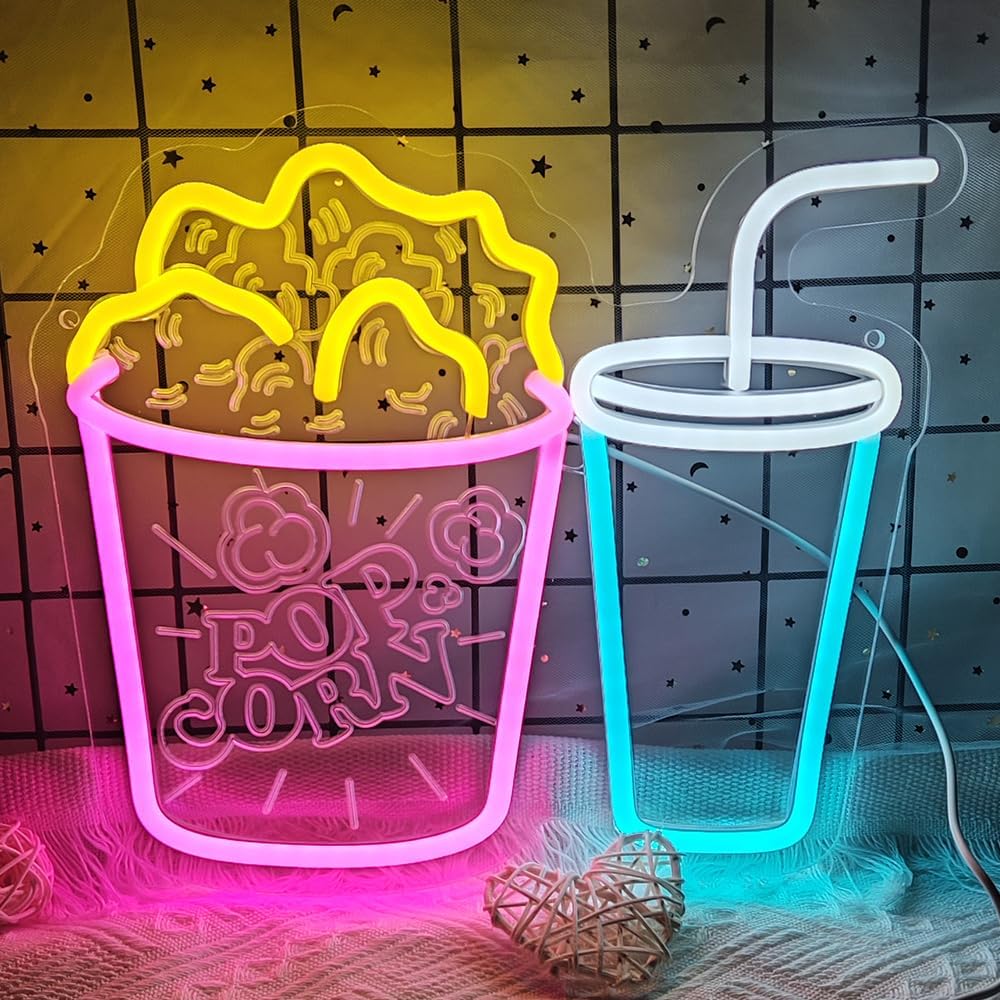 Popcorn Neon Sign LED Neon Lig - Home Cinema Wall Lights recensione e prezzo
