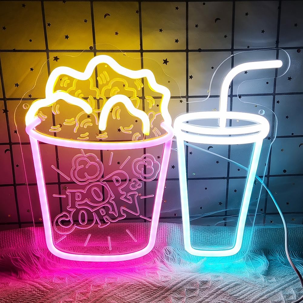 Popcorn Neon Sign LED Neon Lig - Home Cinema Wall Lights recensione e prezzo
