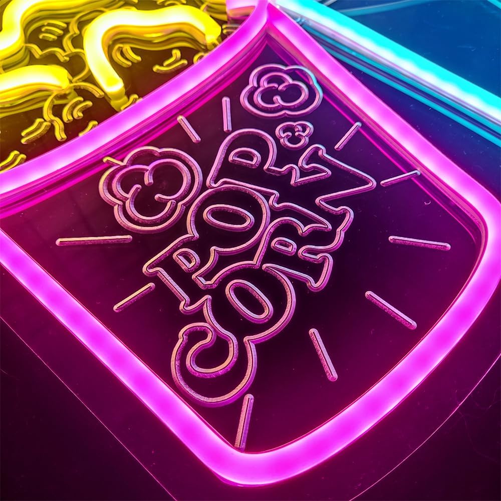 Popcorn Neon Sign LED Neon Lig - Home Cinema Wall Lights recensione e prezzo