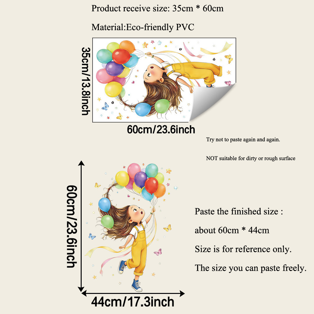 Cartoon Little Girl Balloon Bu - Home Cinema Wall recensione e prezzo